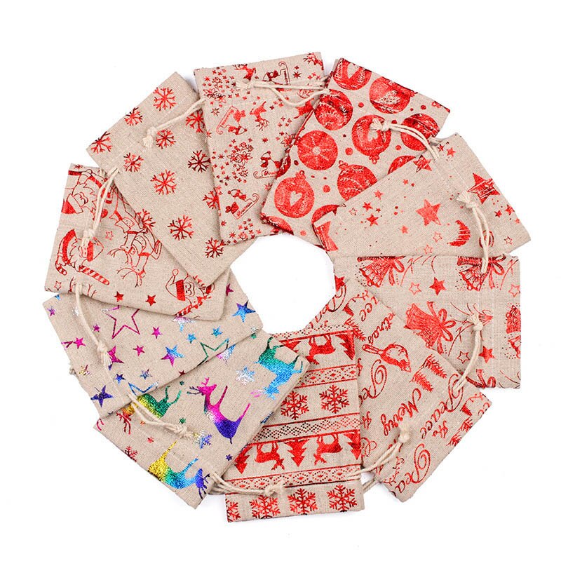 Advent Calendar Bags Set 24 Filling Fabric with Number Labels for DIY Christmas Decor DC120