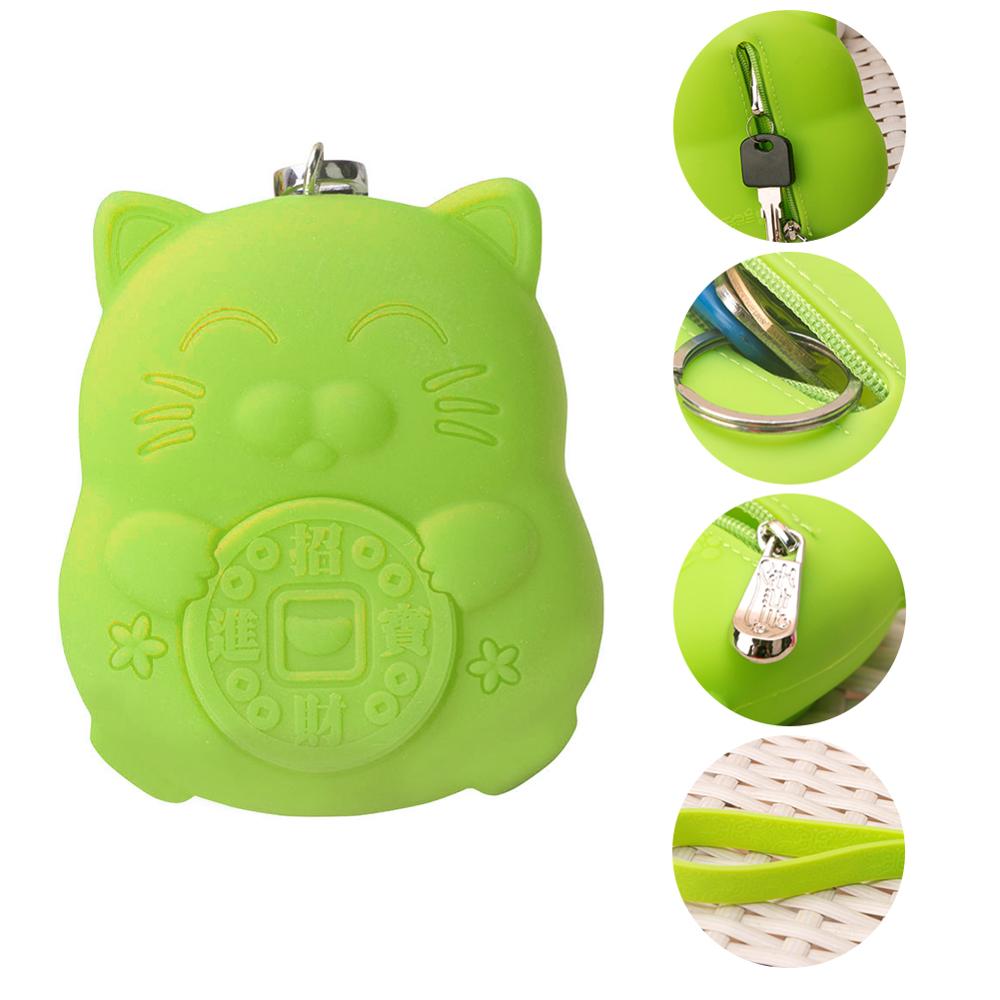 Silicone Cute Lucky Fortune Cat Vintage Coin Bags Wallet Women Key Case Bag Key Holder Purse Bag Organizer Bag