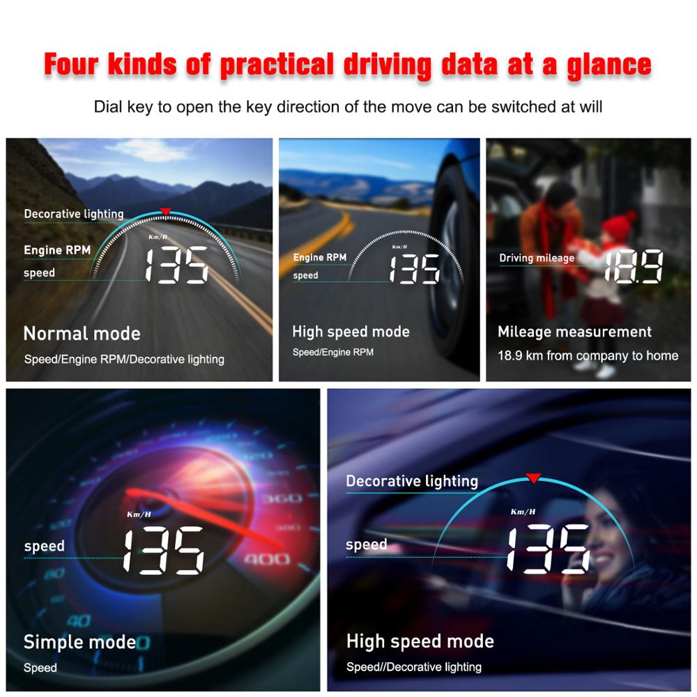 M8 hud head up display bil-styling hud display overhastighed advarsel forrude projektor alarmsystem ordre
