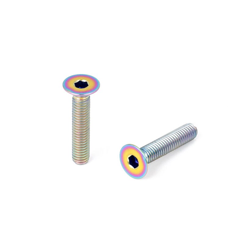 Deemount 2 pezzi M6 bulloni in titanio 30mm per cuffia per bicicletta attacco manubrio tappo superiore viti Ti MTB BMX fissaggio bici: Radiant  2pezzi