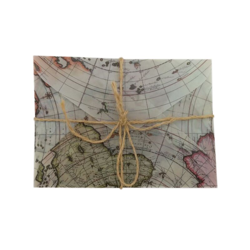 Sobres de papel de ácido sulfurico Vintage, mapa de globo postal, carta de invitación, tarjeta de papel, tarjetas de felicitación, 10 unids/lote