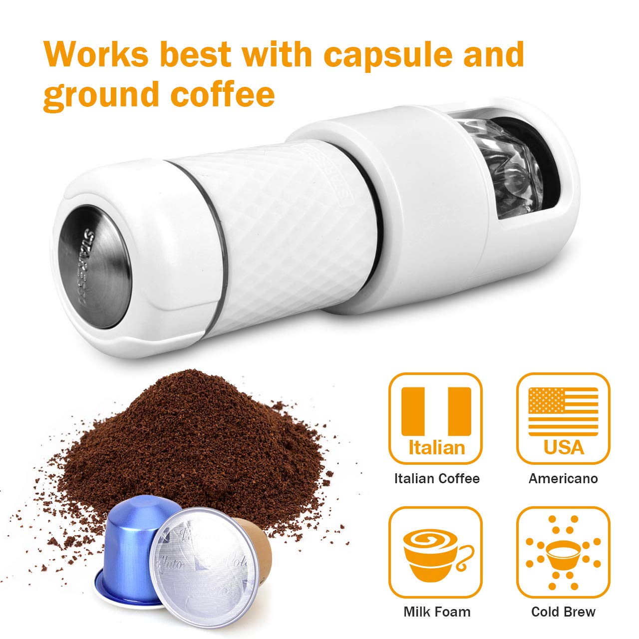 STARESSO-molinillo Manual de café Espresso para SP-200, máquina de café portátil con cápsula de acampada, molinillo de condimentos para especias y pimienta