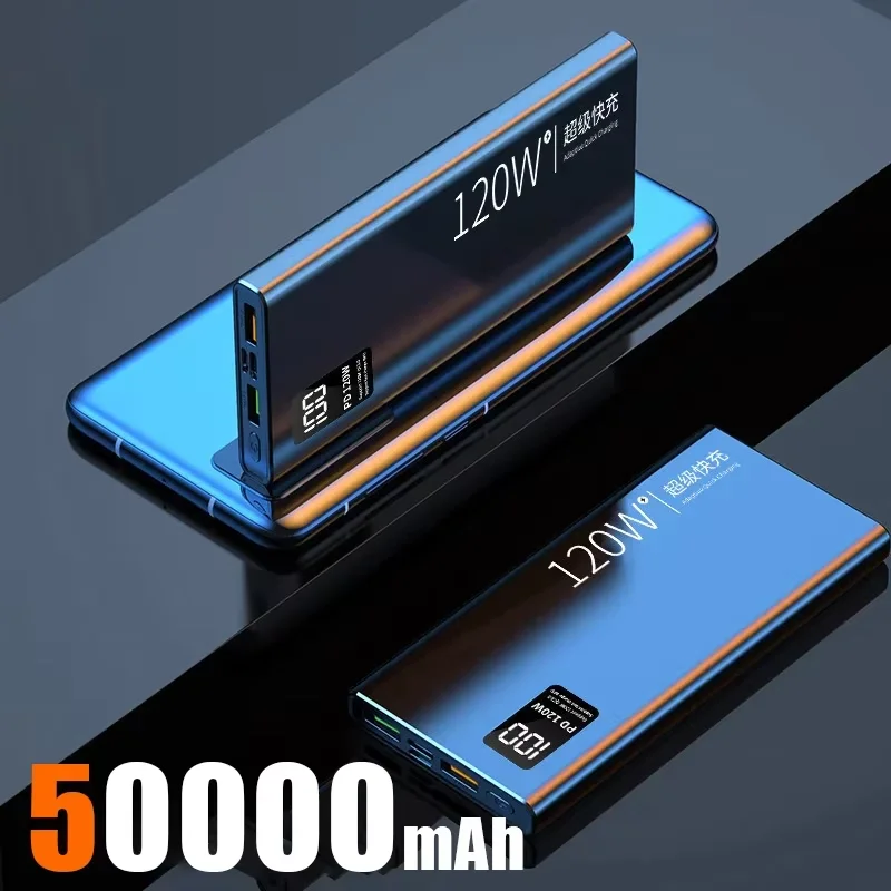 Xiaomi 30000 mah original mobil 50000 mah powerbank 120w toveis hurtigladende eksternt batteri kompatibel med android ios: Gull