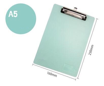 5 Colors A4 Plastic Clip Board Portable File Folder Clipboard with Hook Drawing Writing Pad Office Supplies Student Stationery: Other