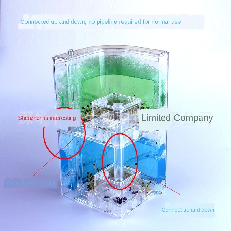 Double layer DIY Acrylic Ant Farm Underground Ant Nest Ant House with Feeding Area Pet Anthill Workshop Castle