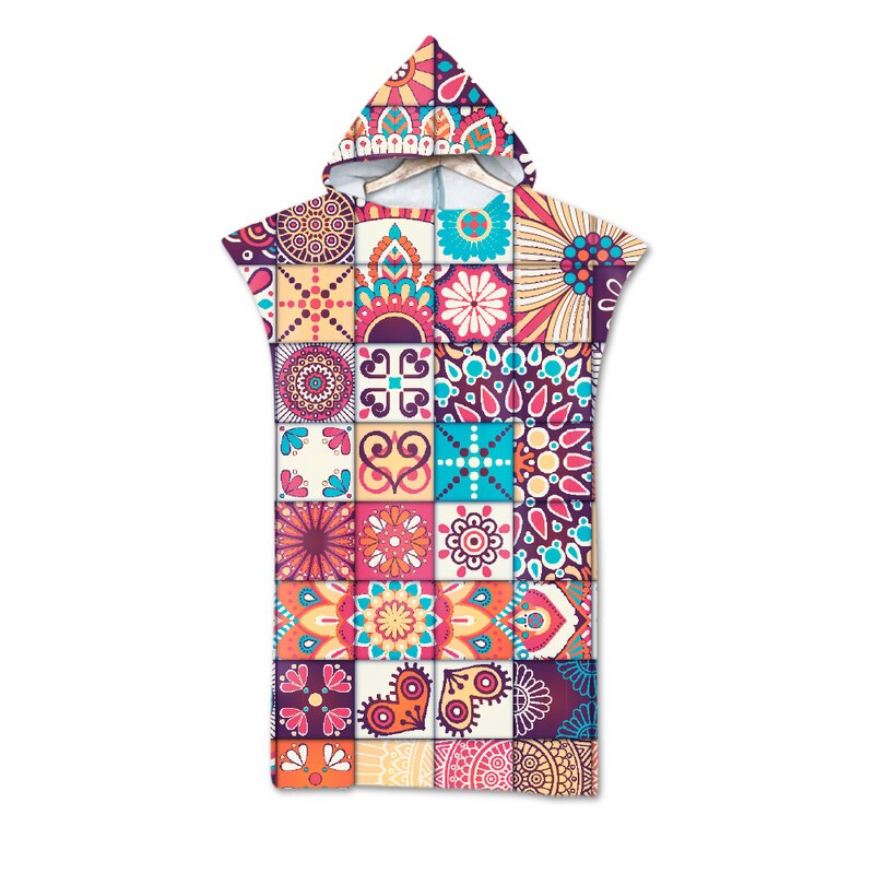 Geometric graffiti totem Adult Bath Towels Beach Towel Changing Hooded Swimming Pool Gym Fitness Bath Towels Bathrobe Cloaks