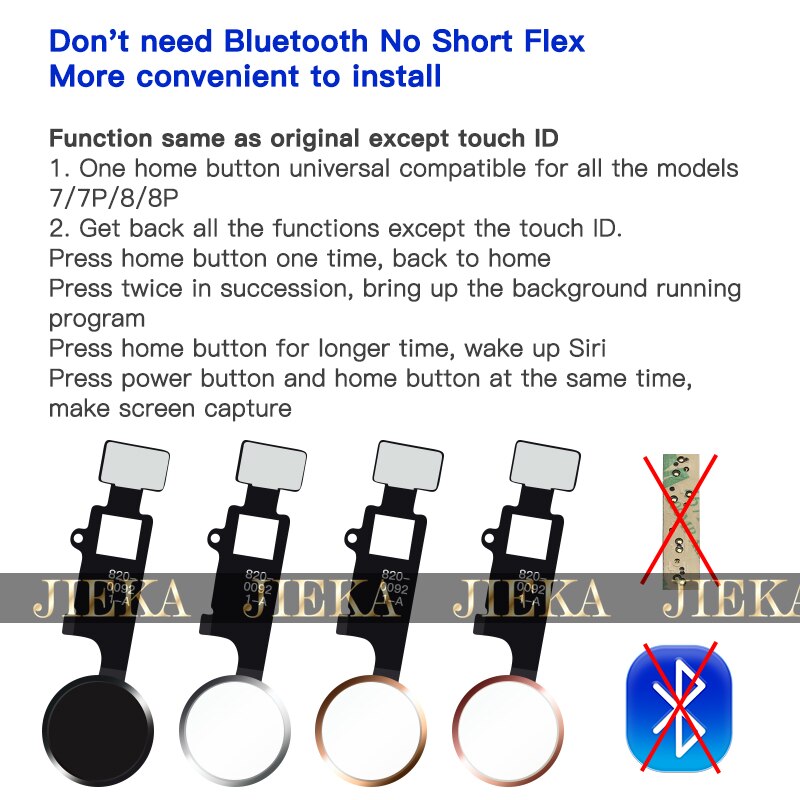 Universele homeknop voor iphone 7 8 7 plus 8 plus flexkabel herstel normale homeknop retourfuncties