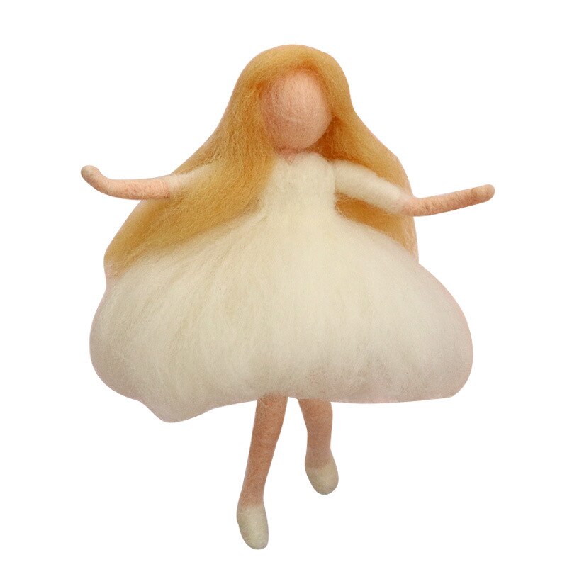 Jiwuo Pregnant Mother Dolls Handmade Toy Doll Wool Felt Poked Kitting Non-Finished DIY Wool Felting Package