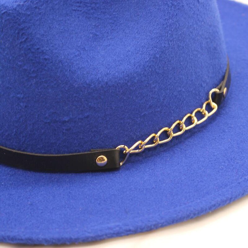 Szerokie rondo prosty kościół derby kapelusz Panama jednokolorowy filcowy kapelusz fedora dla mężczyzn, mężczyzn i kobiet, syntetyczny wełniany mieszany jazzowy kapelusz