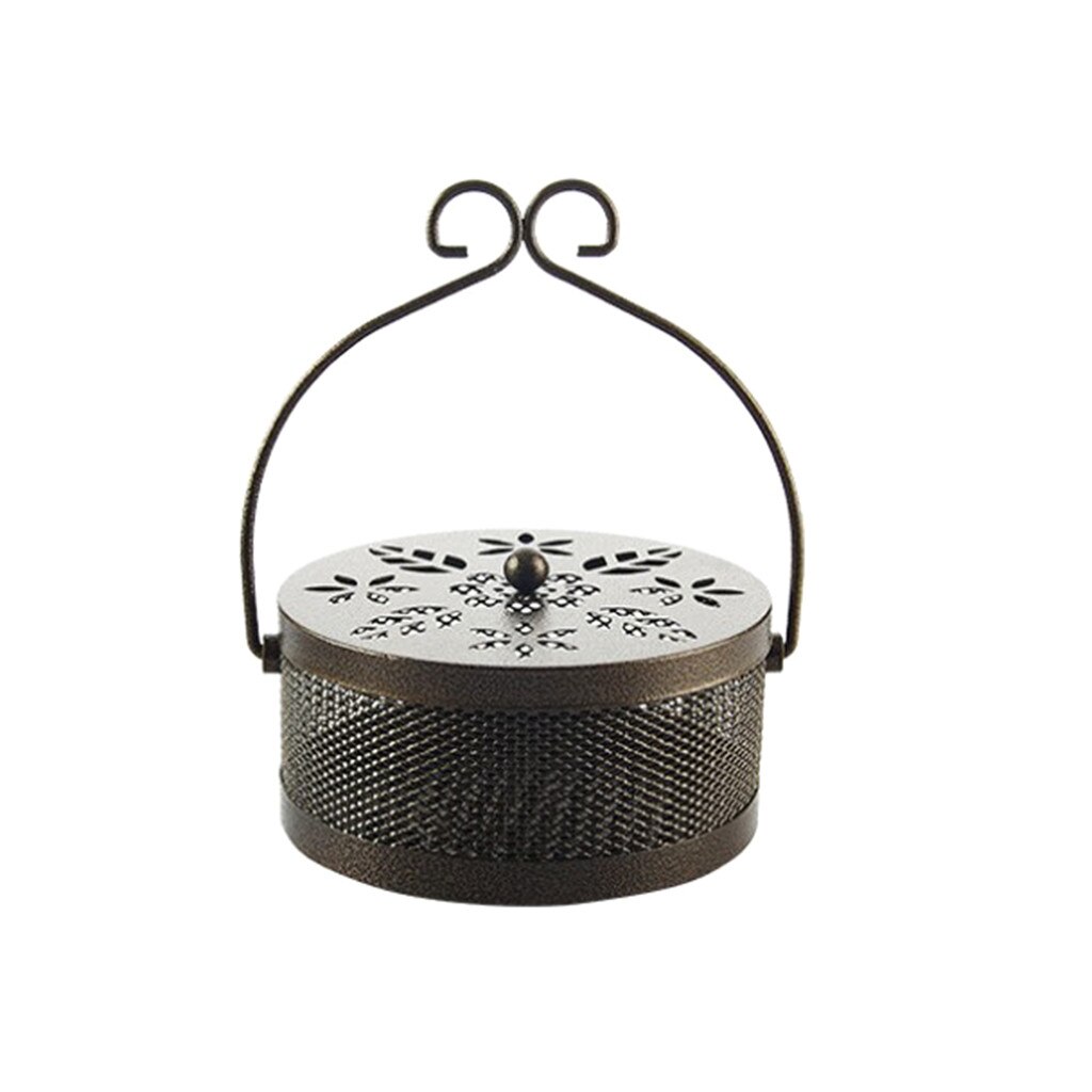 Zomer Smeedijzeren Brandwerende Mosquito Coil Mug Spoel Mosquito Schotel mosquito coil lade cover plaat opknoping mug stok: Coffee 