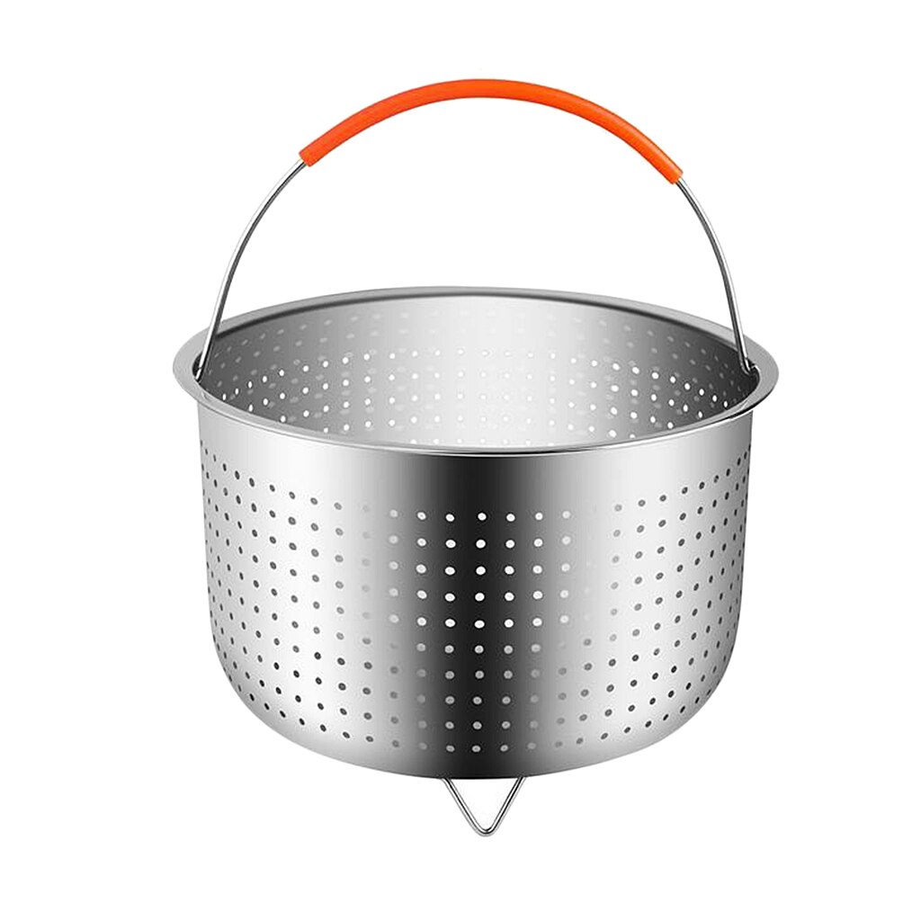 Cesta de vapor de acero inoxidable para verduras, olla de vapor para pescado, Arroz con Mango de silicona, verduras, frutas, huevos, 8 cuartos