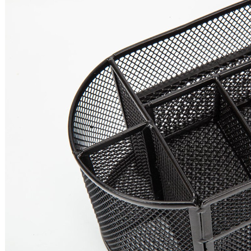 Metal Mesh Desk Organizer Desktop Office Organizer Storage Holder Desktop Pencil Pen Sundries Badge Box Stationery Supplies