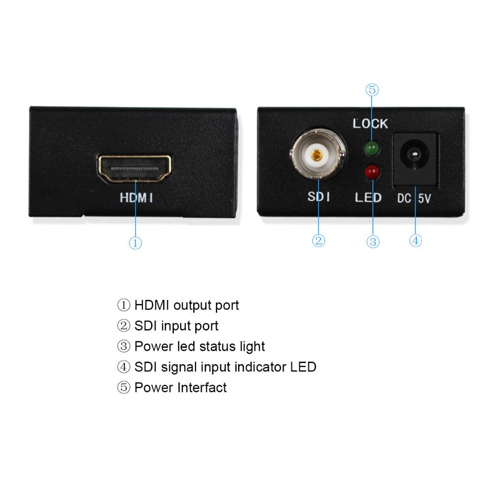 Wiistar HD 1080 P 3G sdi naar hdmi Converter Ondersteuning HD-SDI/3G-SDI Signalen Tonen sdi2hdmi sdi naar hdmi