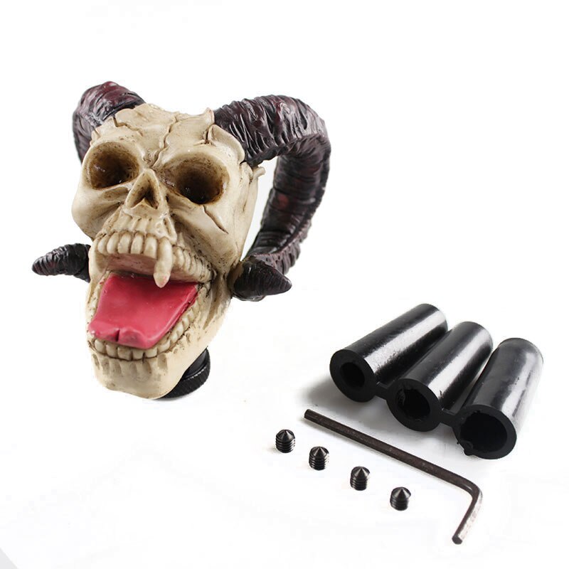 Pomo de cambio de marchas con cabeza de calavera para coche, palo Manual Universal para camión, perilla de resina, SFN045