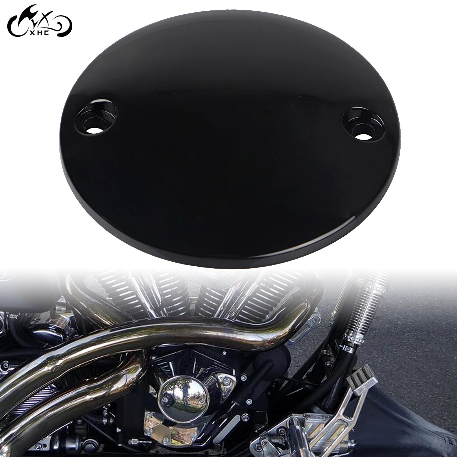 Motorcycle Black Timing Ignition Timer Domed Point Cover For Harley Dyna Softail Road Electra Glide Road King Sportster 883 1200