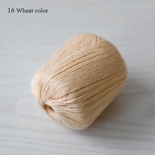 Qzlknit 50g/ nystan vår/sommar babygarn kammad hud affinitet 4 trådar av tencel/linne blandat garn gör det själv virkade skor/kjol etc: 16 vete färg