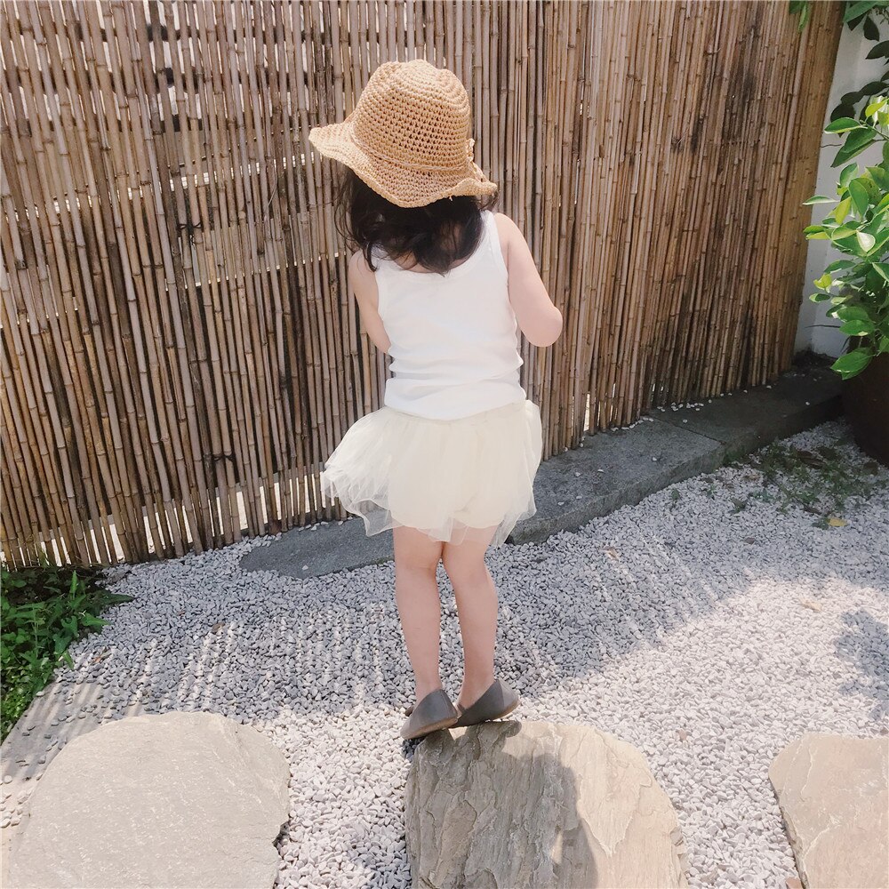 Culottes bouffantes d&#39;été pour bébés filles, pantalons courts de princesse, à volants, en maille, en coton, couvre-couche pour nourrissons