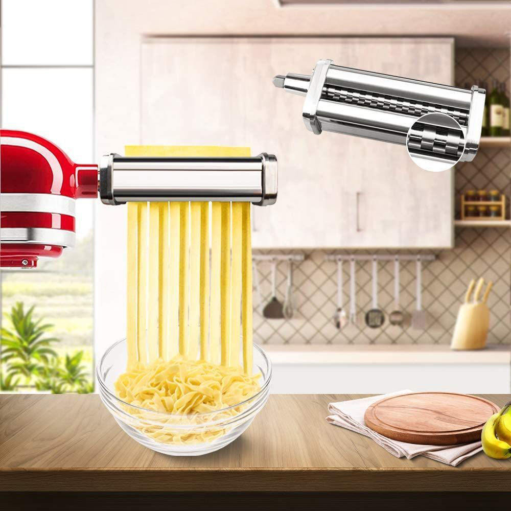 Pasta Roller Attachment Stainless Steel Pasta Maker Machine Accessories for KitchenAid Stand Mixers 304 stainless steel: thick noodles