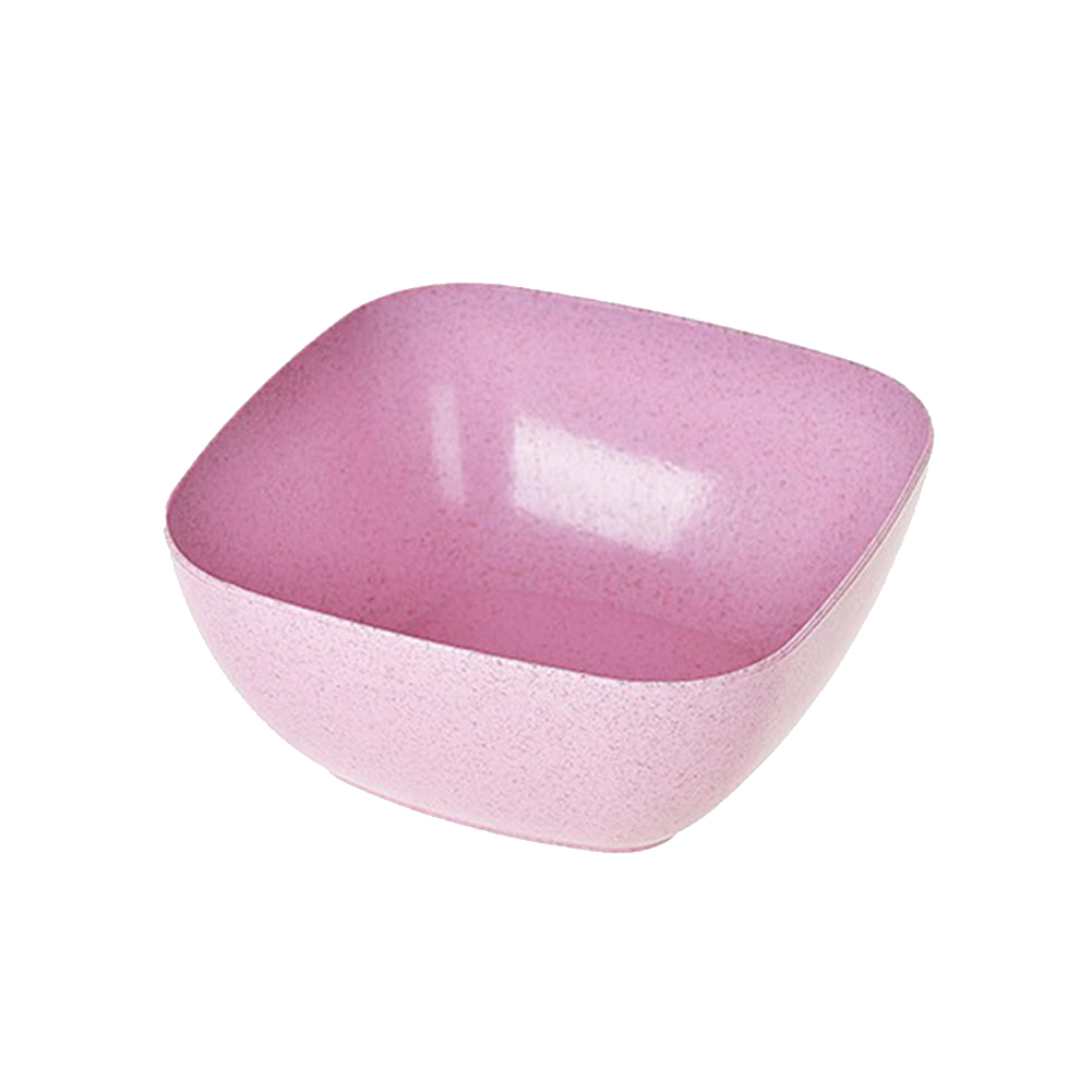 Kjøkken firkantet hvete halm bolle suppe salat bolle miljøvennlig matbit tørket frukt skål tallerken holder boller kjøkken tilbehør: Rosa
