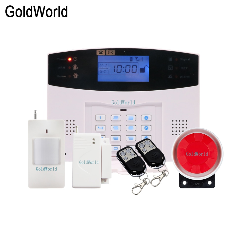 Metalen Afstandsbediening Voice Prompt Draadloze Deur Sensor Home Security Gsm Alarm Systems Lcd Display Bedrade Sirene Kit Sim Sms alarm