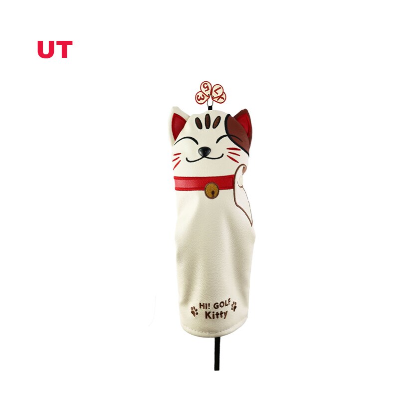 Golf Clubs Driver Fairway Ut Hout Headcover Luck Kat Pu Leer Met Verwisselbare Verstelbare Aantal Tag: UT