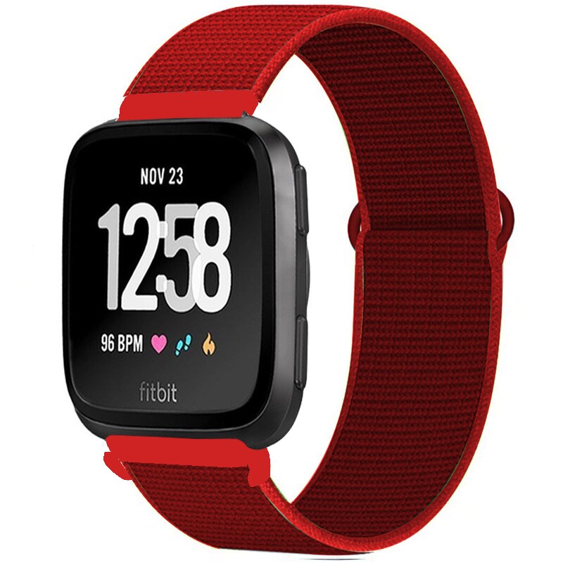 Correa tejida de nailon para Fitbit Versa/Lite/Versa2, repuesto de reloj inteligente, pulsera deportiva, Fitbit Versa 2: Red