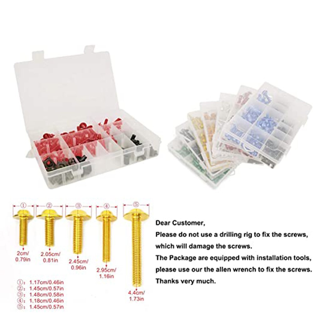 Kit de tornillos de carenado Universal, Clips de sujeción para Suzuki GSXR 600, 750, 1000, 600, 750, 1000, K1, K2, K3, K4, K5, K6, K7, K8, K9, 195/Uds.