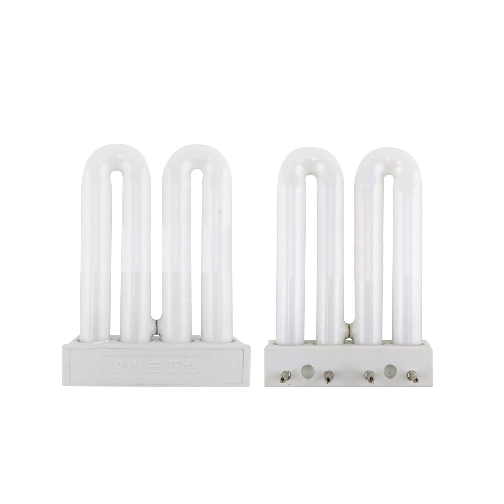 4 stifter  ac220v lysstofrør 9w dobbelt u type indendørs belysningsrør 6500k energibesparende skrivebordslamper øjenbeskyttelse hvid