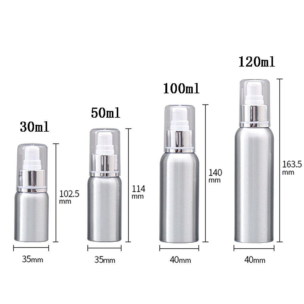 30/50/100/120Ml Aluminium Spray Fles Draagbare Mini Parfumflesjes Lege Hervulbare Cosmetische Spuit Verstuiver