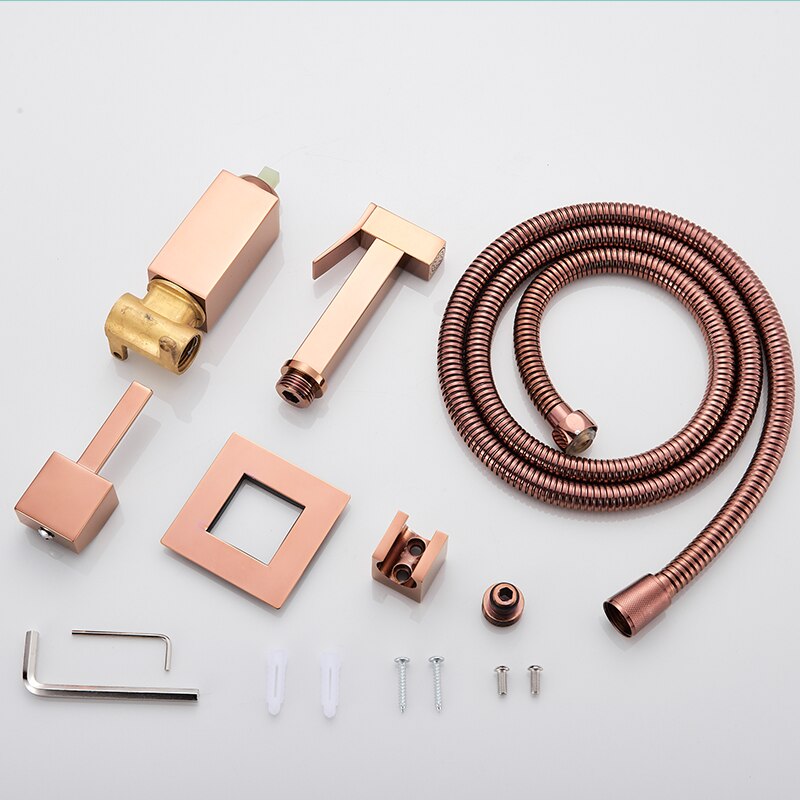 Vidric rosa ouro bidé torneira do chuveiro douche bidé muçulmano ducha higienica misturador de água quente e fria bidé chuveiro fr