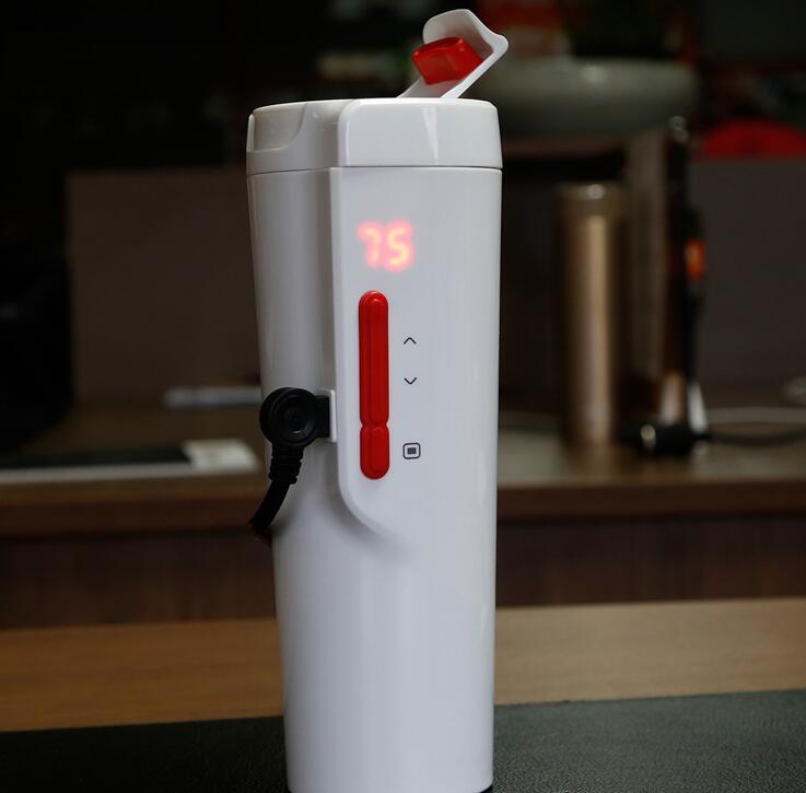Tritan de luxe Thermos chauffe-eau électrique, avec adaptateur, biberon chauffant rapide pour voiture, pour la maison ou le bureau, en option