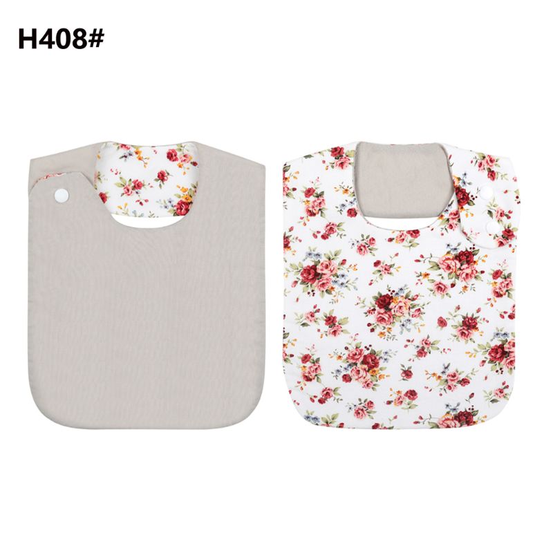 Bavoirs en coton Double face pour bébés, imprimé Floral, Vintage, Bandana, tablier d'alimentation, serviette de salive pour garçons et filles: H408