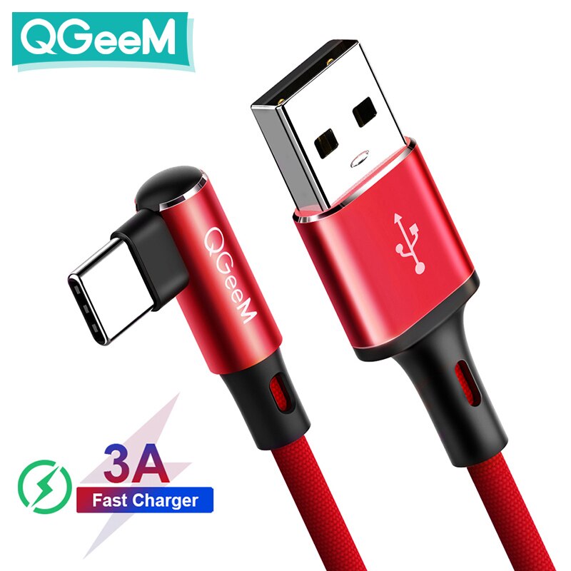 Qgeem Usb Type-C Kabel Voor Samsung Note 8 S8 Xiaomi Mi A1 Mobiele Telefoon Type C Kabel Snelle oplaadkabel Usb Type C Lader Kabel