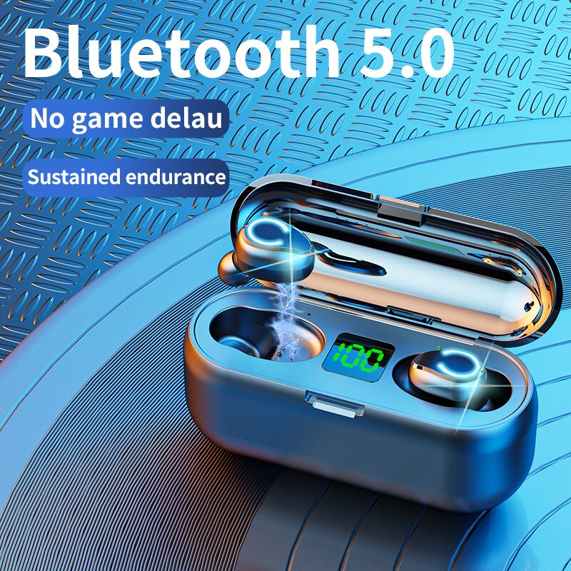 Mini Tws Bluetooth 5.0 Koptelefoon Draadloze Hoofdtelefoon 9D Hifi Stereo Sport Waterdichte Draadloze Oortelefoon Headset Met Microfoon