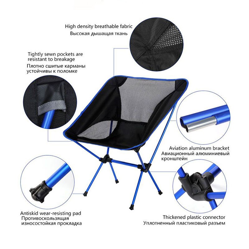 Ultralichte Vissen Klapstoel Draagbare al aire libre Vrije Tijd barbacoa Vissen Camping Klapstoel aluminio Strand Wandelstoel