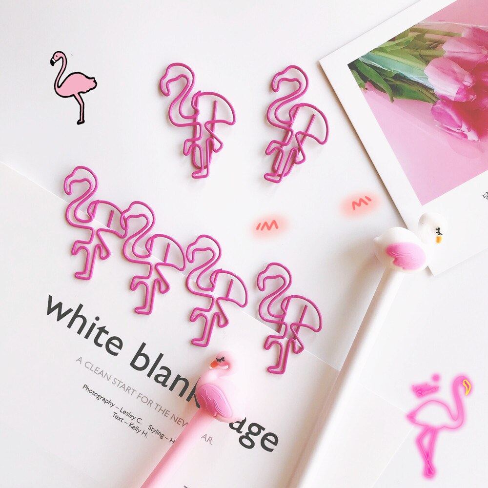 4 stks/partij Zoete Roze Flamingo Bladwijzer Paperclip School Office Supply Escolar Papelaria Briefpapier