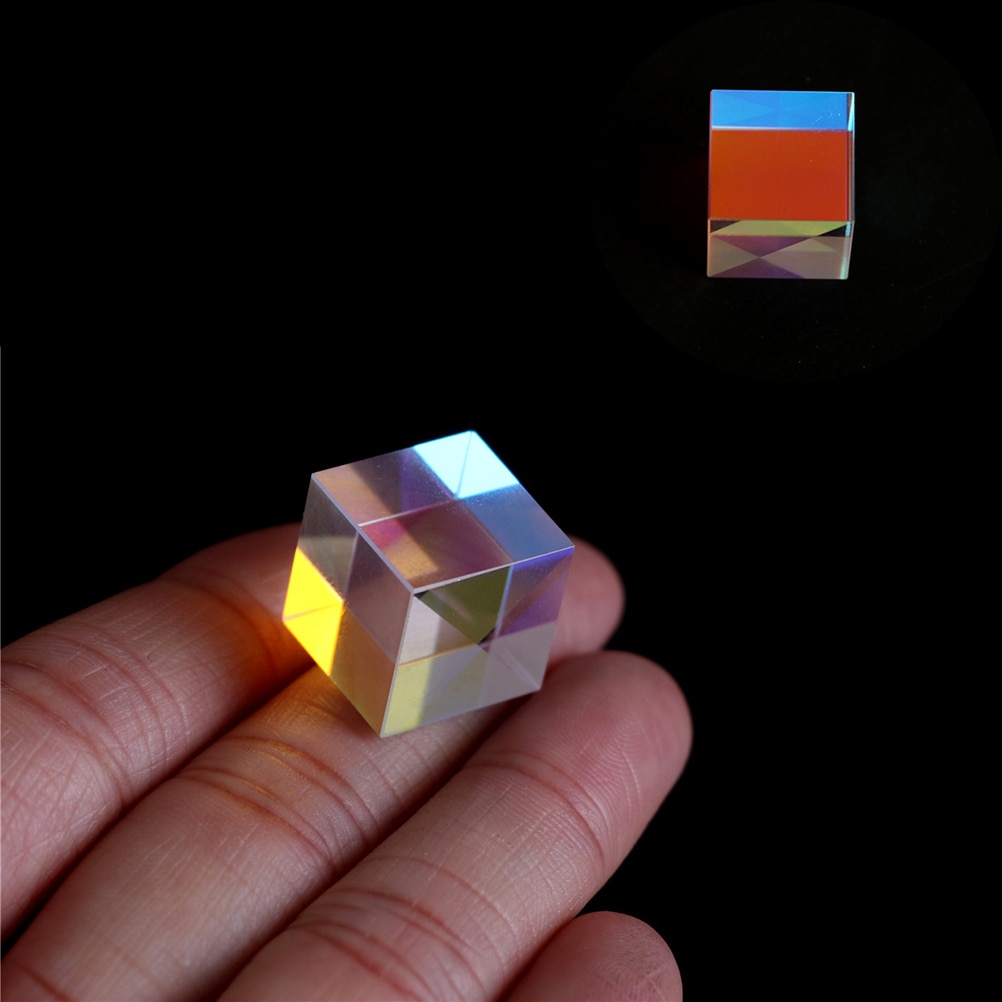 Cubo prisma defectuoso Cruz dicroica espejo combinador divisor decoración módulo transparente vidrio óptico clase juguete