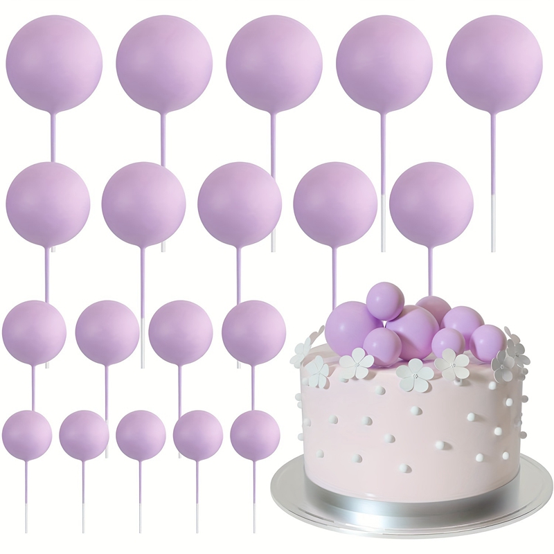 Décoration de gâteau boule d'or et d'argent, 20 pièces, décoration de gâteau joyeux anniversaire, drapeau de Cupcake, décor de boule de noël de mariage, décoration d'anniversaire: GRIS FONCÉ