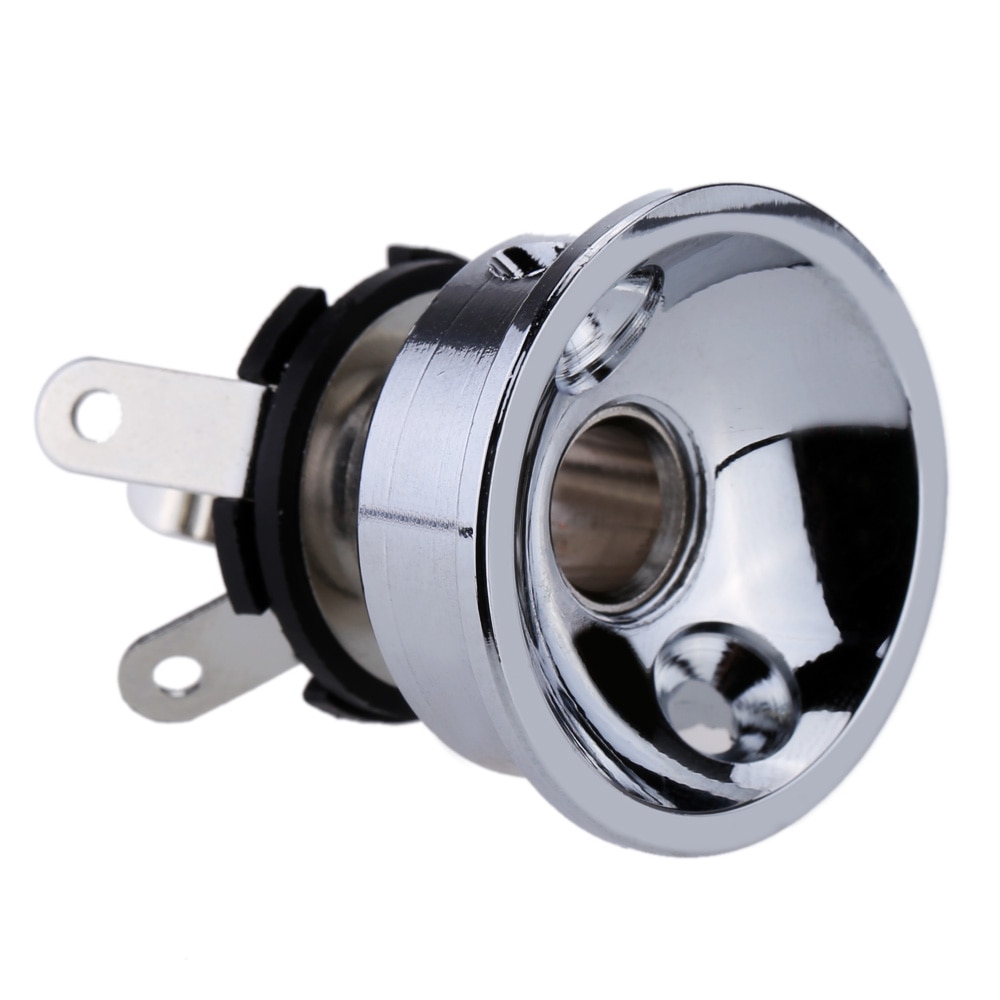 Metal Silver 6.35mm / 1/4" Jack Plug Socket Output Plate For Electric Telecaster Guitar With Mounting Screws