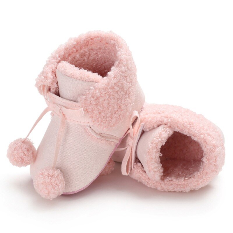 Winter Soft Plush baby Booties Infant Anti Slip Snow Boots super Warm ball Baby Girl Boy Boots Soft Sole