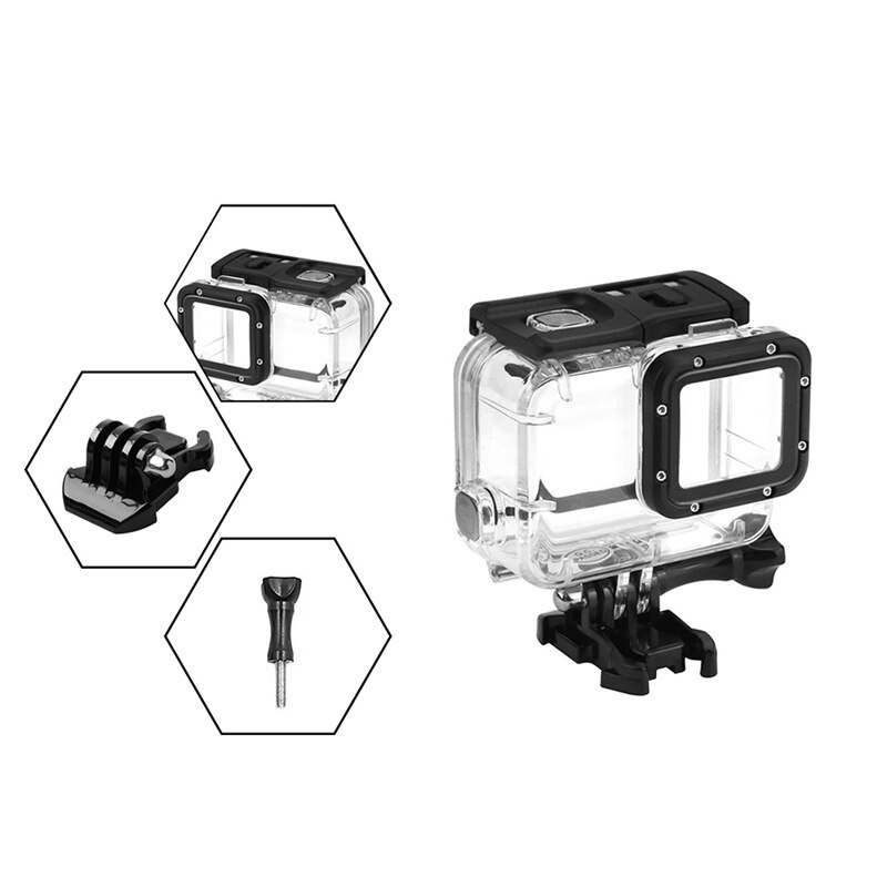Boîtier étanche Hero7 boîtier de plongée + porte tactile 40M coque de fixation sous-marine pour GoPro Hero 5 6 7 noir accessoires Go Pro