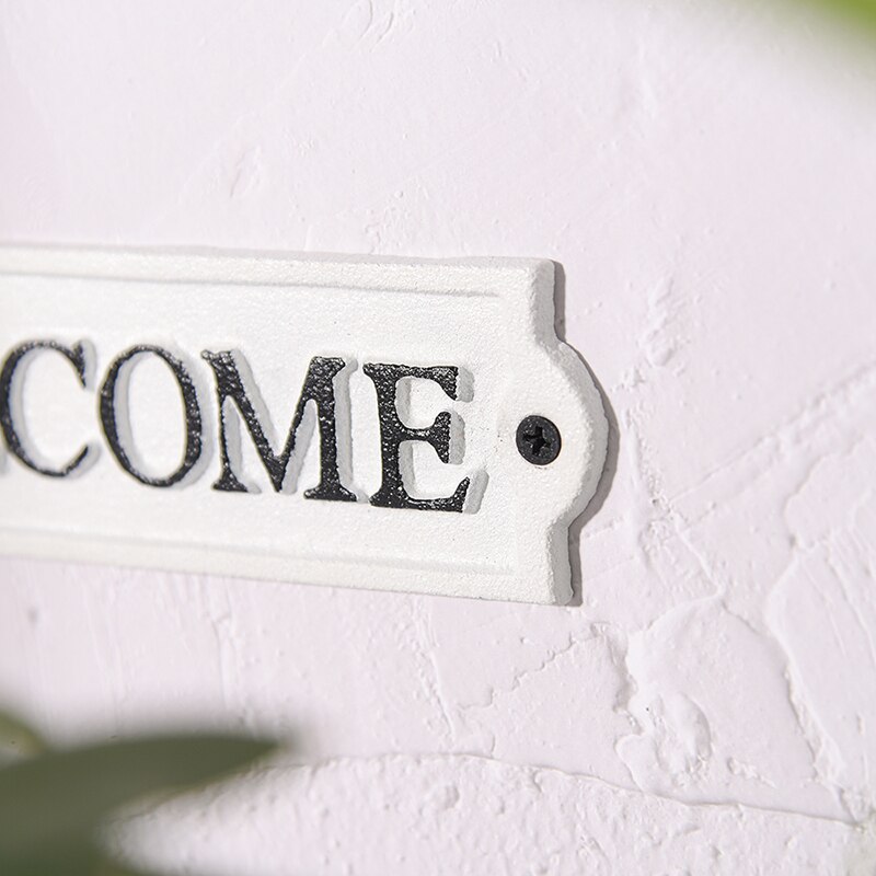 Sungmor-señal de bienvenida exterior de hierro fundido resistente, decoración de pared, placa blanca, puerta, letrero decorativo para inodoro, letrero para Baño