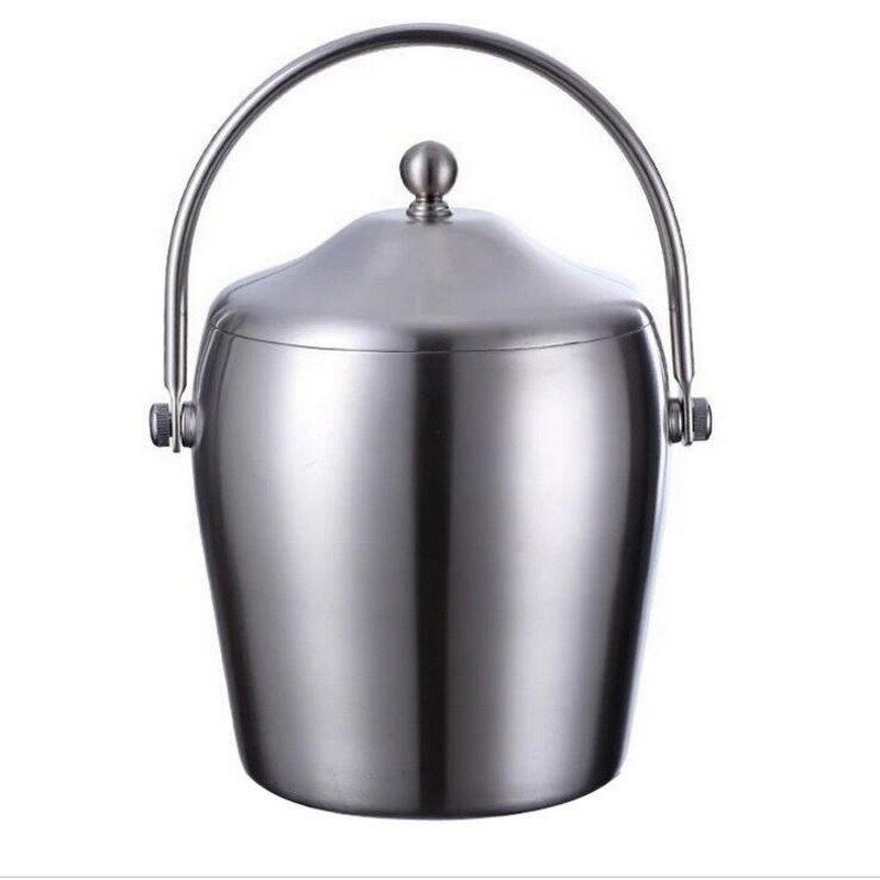 Stainless steel beer ice bucket with lid wine champagne bucket bar KTV Metal Large Ice Bucket