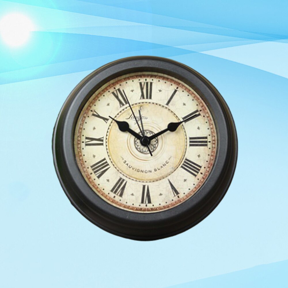 1PC Vintage Table Clock Table Clock Crafts Delicate Time Display Clock Mute Wall Hanging Alarm Clock Wall Mounted Dual