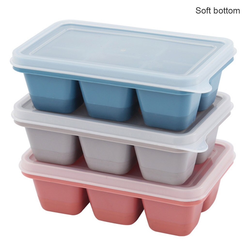 3pcs/set Ice Cube Molds Non-stick DIY Ice Ball Trays Plastic Chocolate Making Moulds Color Random Soft Base: Soft Base