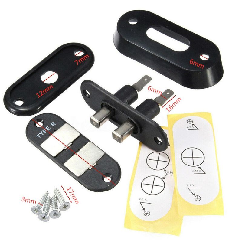 Juego de interruptores de contacto para puerta corredera, accesorios de sistema de alarma de coche, para sistemas de cierre centralizado de furgonetas, color negro, P-3, 1 Juego