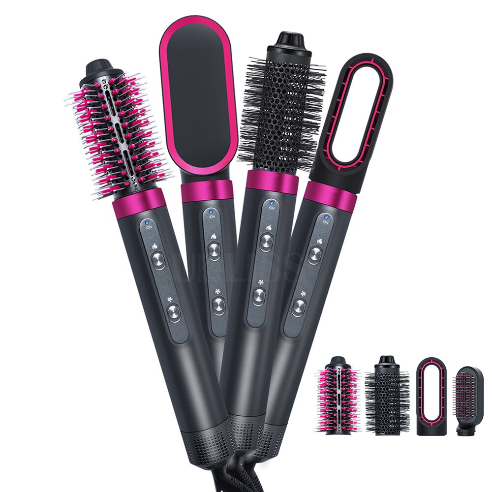4 In 1 MultiFunctional Hair Dryer Comb Air Styler Comb Straightening Curling Iron Roll Styling Brush Hair Styling Tool