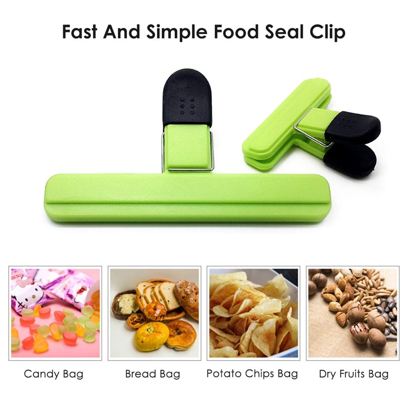 Plastic Bag Clips Set Large Chip Bag Clips Colorful Sealing Clips Clamps for Snack and Food Bags