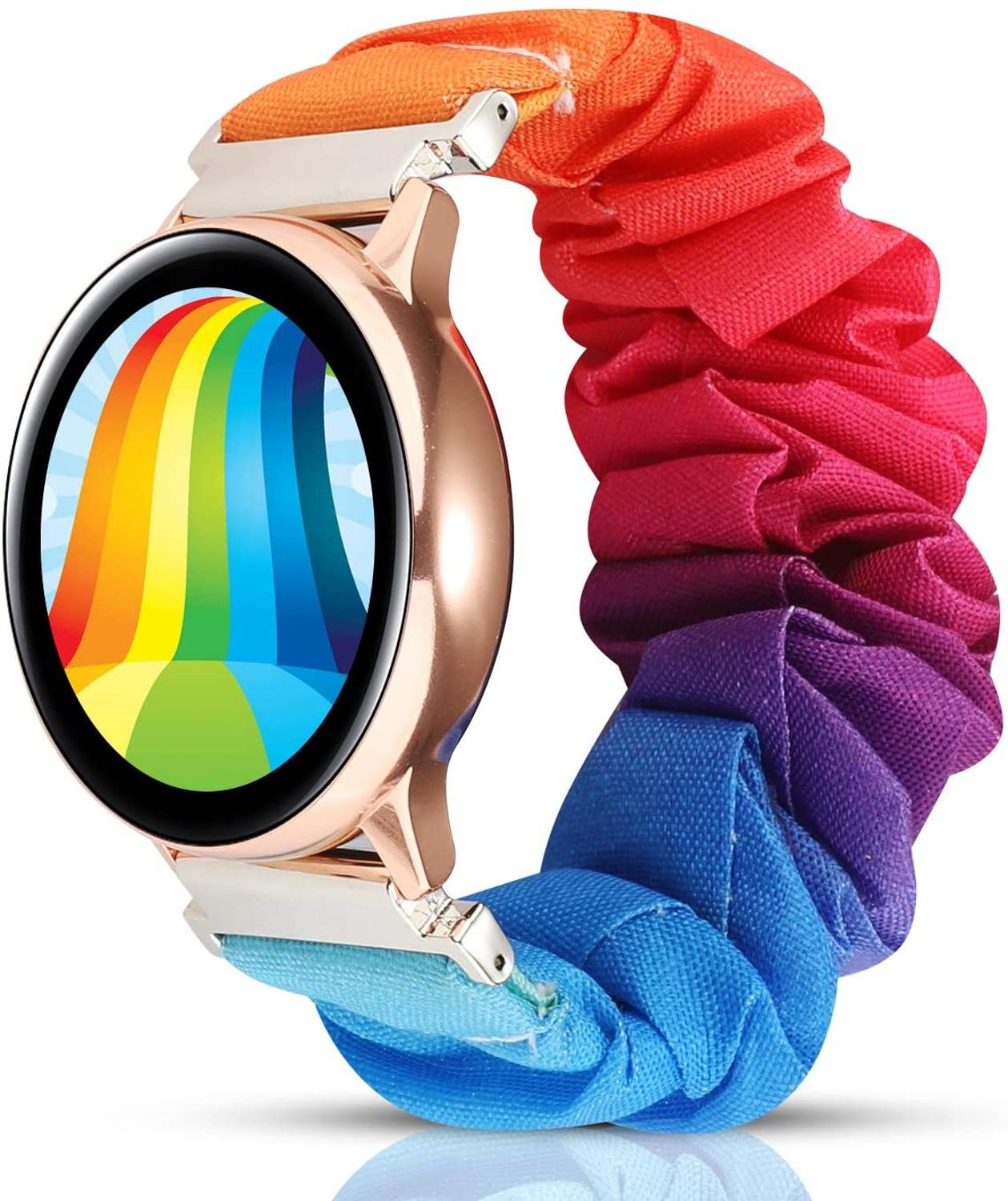 20 22mm scrunchies elastisk klokkerem for samsung galaxy watch 46mm 42mm aktive 2 huawei klokke  gt2 reimer  s3 amazfit bip