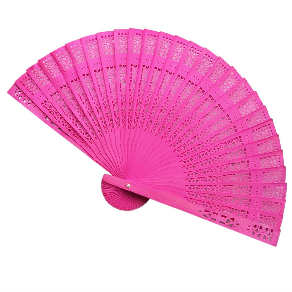 Sandelhout Fan Opengewerkte Gesneden Houten Fan Bruiloft Ventilator 20Cm